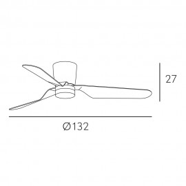 Ventilad Kochi DC Marron 132Ø 18w 3 Aspas Marron Mando y Temporizador 129191302