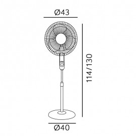 Ventilador Calma Blanco De Pie 43Ø 45w 5 Aspas Mando y temporizador 133541001