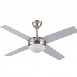 Ventilador Ciro DC Niquel 116Ø 2xe27 4Aspas Plata-Haya Mando y Temporizador 159092410