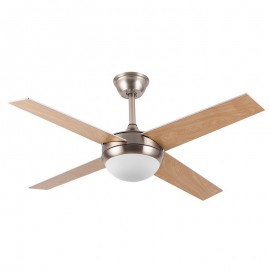 Ventilador Ciro DC Niquel 116Ø 2xe27 4Aspas Haya-Wengue Mando y Temporizador 159092433
