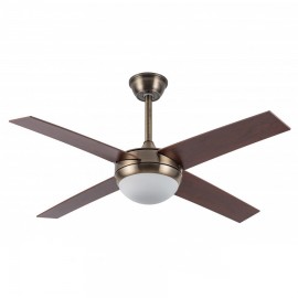 Ventilador Ciro DC Cuero 116Ø 2xe27 4Aspas Nogal Mando y Temporizador 159092436