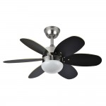 Ventilador Alves DC Niquel 85Ø 2xE27 6 Aspas Wengue-haya Mando y Temporizador 175791633
