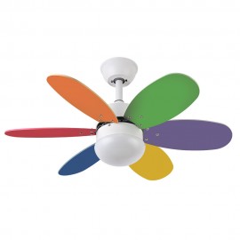 Ventilador Alves DC Blanco 85Ø 2xE27 6 Aspas Paltel-intenso Mando y Temporizador 175791637
