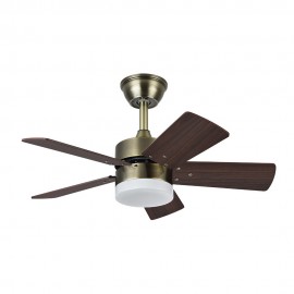 Ventilador Marta DC Cuero 76Ø 36W 5 Aspas Cerezo-nogal Mando Memoria y Temporizador 175891536