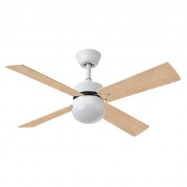 Ventilador Sofia DC Blanco 107Ø 2xE27 4Aspas Blanca-haya Mando y Temporizador 175992401