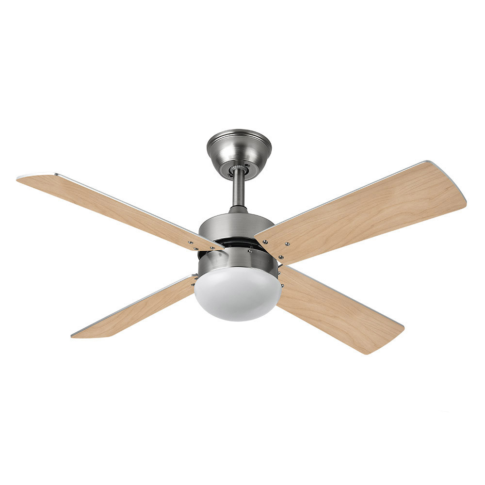 Ventilador Sofia DC Niquel 107Ø 2xE27 4Aspas Haya-plata Mando y Temporizador 175992433