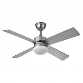 Ventilador Sofia DC Niquel 107Ø 2xE27 4Aspas Haya-plata Mando y Temporizador 175992433
