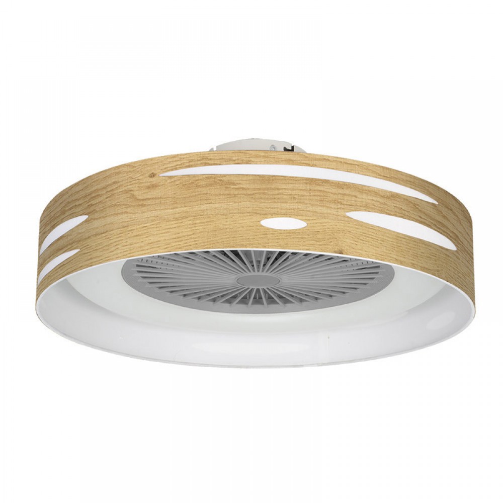 Ventilador Odra Madera Clara 60Ø 72w 5Aspas Mando ,Memoria, Dimable y Temporizador 177191585