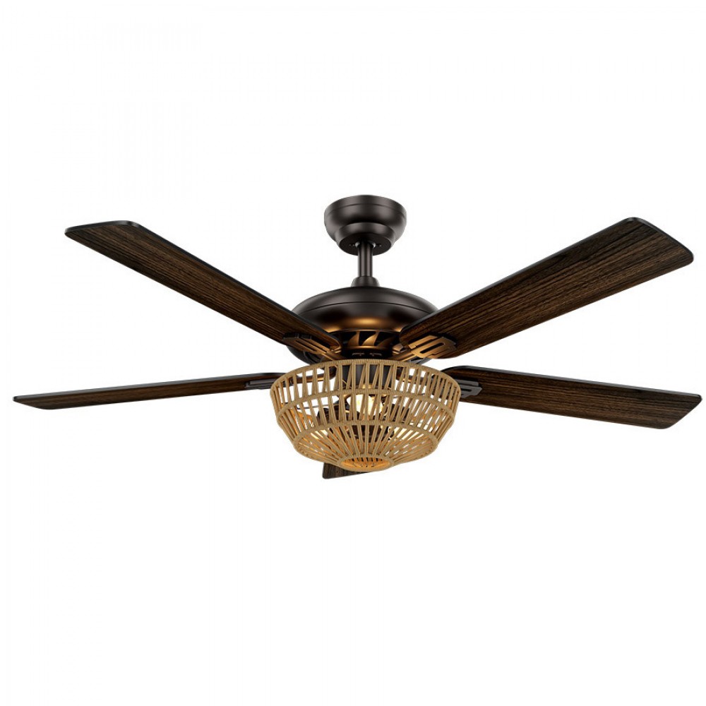 Ventilador Cesta DC Negro 132Ø 3xE27w Mando y temporizador 181993536