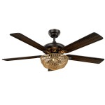 Ventilador Cesta DC Negro 132Ø 3xE27w Mando y temporizador 181993536