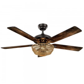Ventilador Cesta DC Negro 132Ø 3xE27w Mando y temporizador 181993536