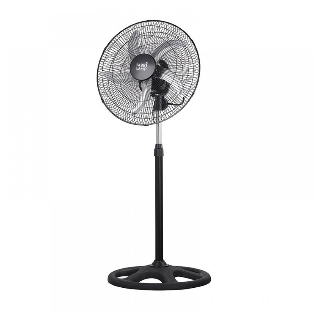 Ventilador Reforzado De pie Negro-Blanco-gris 50Ø 75w Giro 360 Regulable, Mando y Temporizador 183641009