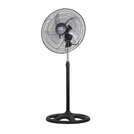 Ventilador Reforzado De pie Negro-Blanco-gris 50Ø 75w Giro 360 Regulable, Mando y Temporizador 183641009