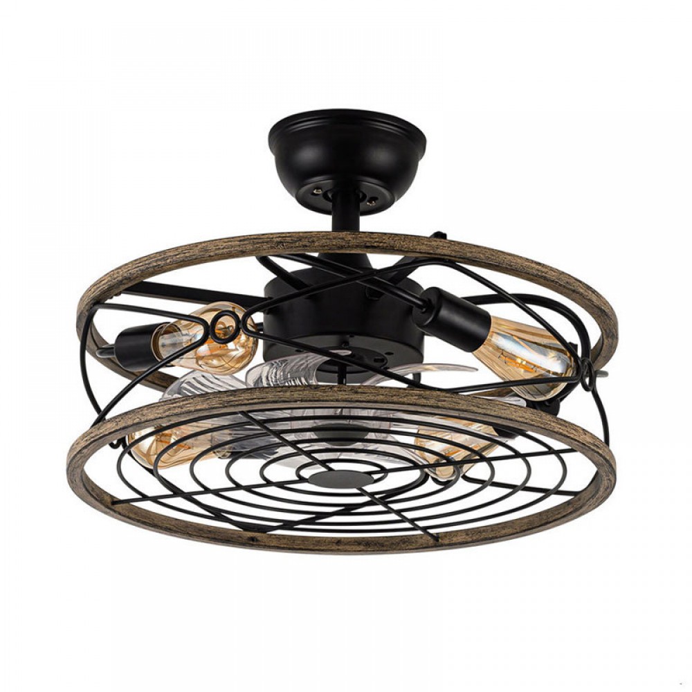 Ventilador Arcadia DC Negro 50Ø 4xE27 3 Aspas Mando y Temporizador 185694809