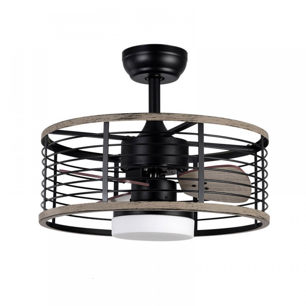 Ventilador Pella DC Negro-Madera 50Ø 24W 3 Aspas Mando Memoria y Temporizador 185891309