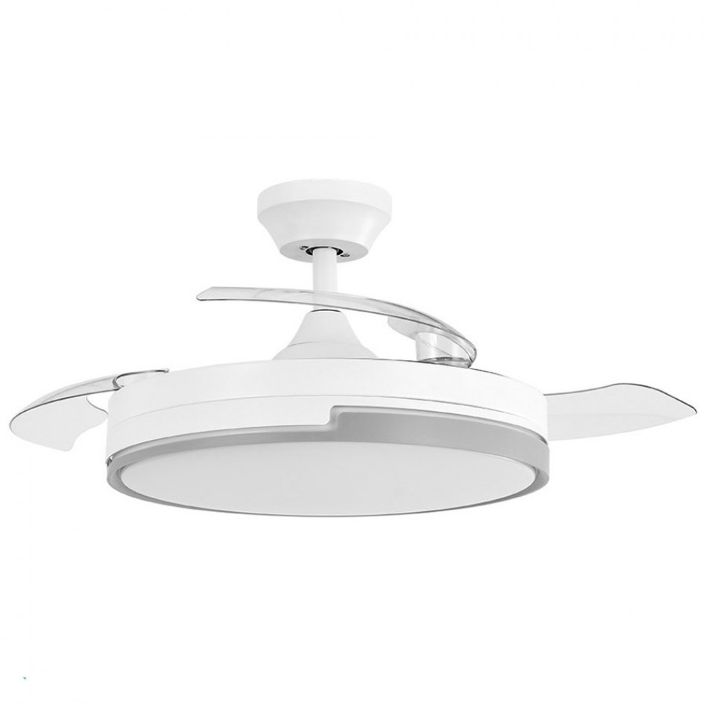 Ventilador Olimpia DC Blanco-Gris Plegable 107Ø 72W Mando Memoria y Temporizador 185991401