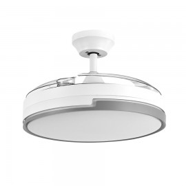 Ventilador Olimpia DC Blanco-Gris Plegable 107Ø 72W Mando Memoria y Temporizador 185991401