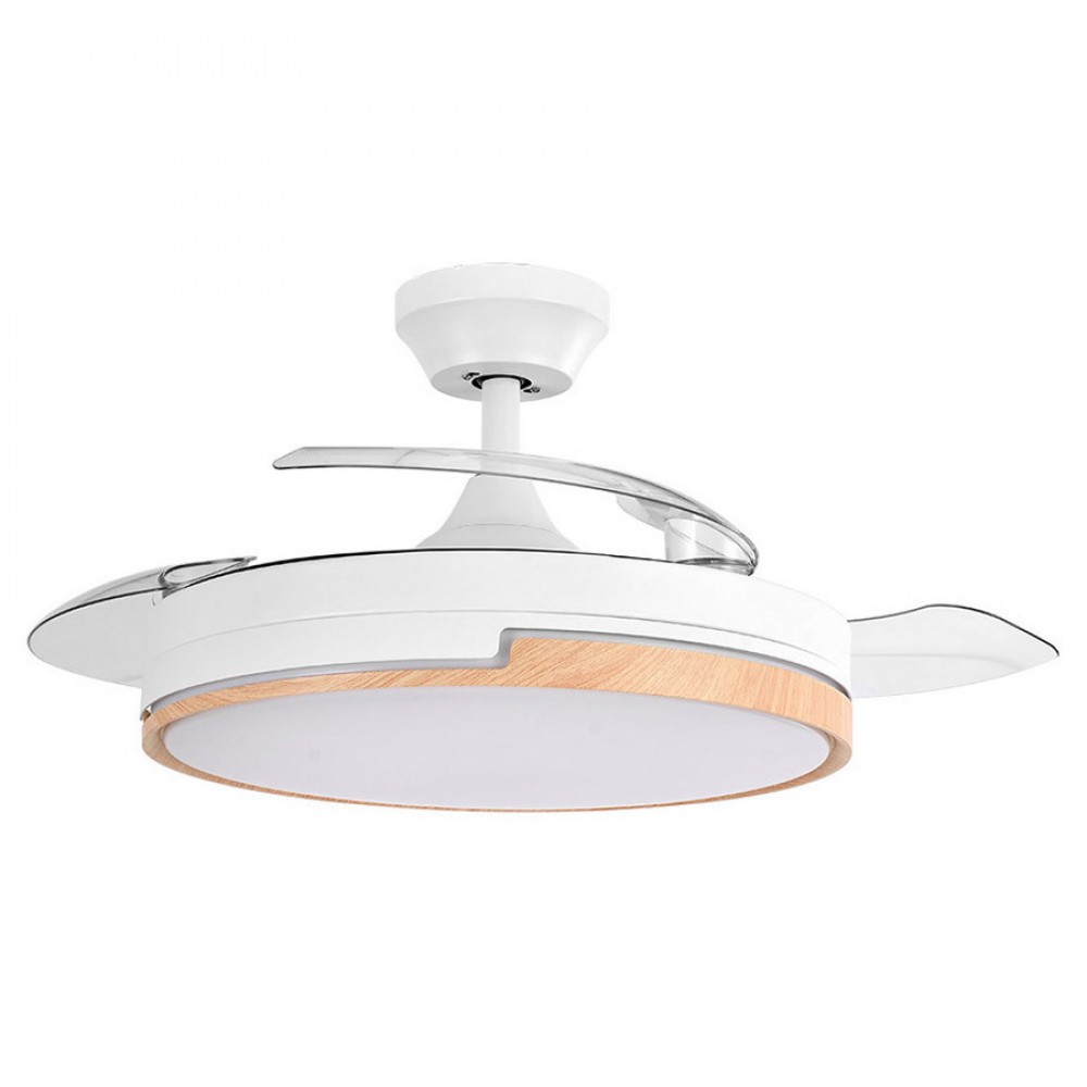 Ventilador Olimpia DC Blanco-Haya Plegable 107Ø 72w 3aspas Mando Memoria Y Temporizador 185991468