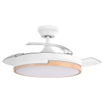 Ventilador Olimpia DC Blanco-Haya Plegable 107Ø 72w 3aspas Mando Memoria Y Temporizador 185991468