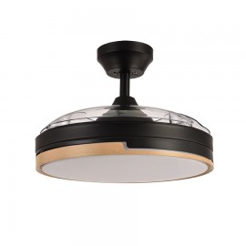 Ventilador Olimpia DC Negro-Madera Plegable 107Ø 72w 3aspas Mando Memoria Y Temporizador 185991485