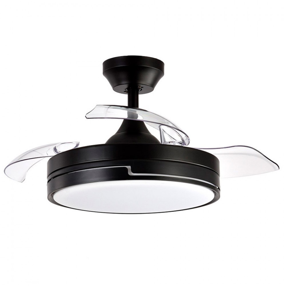 Ventilador Mini Olimpia DC Negro Plegable 91Ø 48w Mando Memoria Y Temporizador 185999009