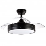 Ventilador Mini Olimpia DC Negro Plegable 91Ø 48w Mando Memoria Y Temporizador 185999009