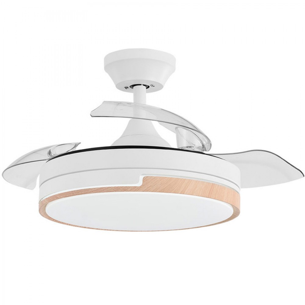Ventilador Mini Olimpia DC Blanco-Haya Plegable 91Ø 48w Mando Memoria Y Temporizador 185999068