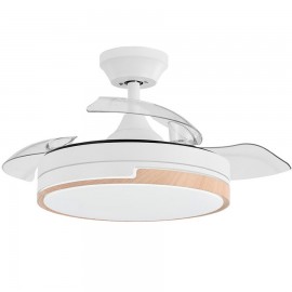 Ventilador Mini Olimpia DC Blanco-Haya Plegable 91Ø 48w Mando Memoria Y Temporizador 185999068