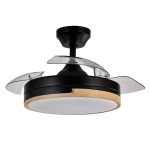 Ventilador Mini Olimpia DC Negro-Madera Plegable 91Ø 48w Mando Memoria Y Temporizador 185999085