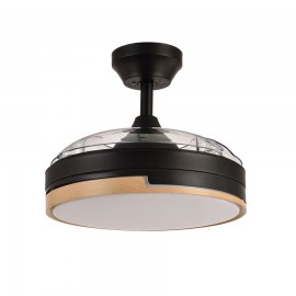 Ventilador Mini Olimpia DC Negro-Madera Plegable 91Ø 48w Mando Memoria Y Temporizador 185999085