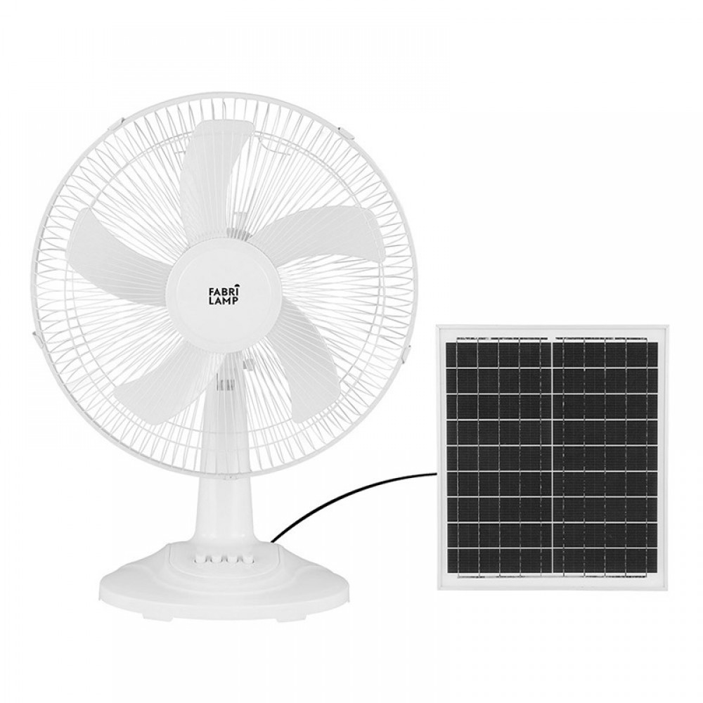 Ventilador Abanico DC Sobremesa Solar Blanco 43Ø 20w 186971001