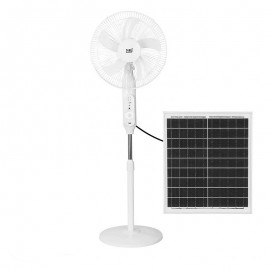 Ventilador Solar Clima DC De Pie Blanco 43Ø 30w Usb Y Luz Cable Mando 187241001