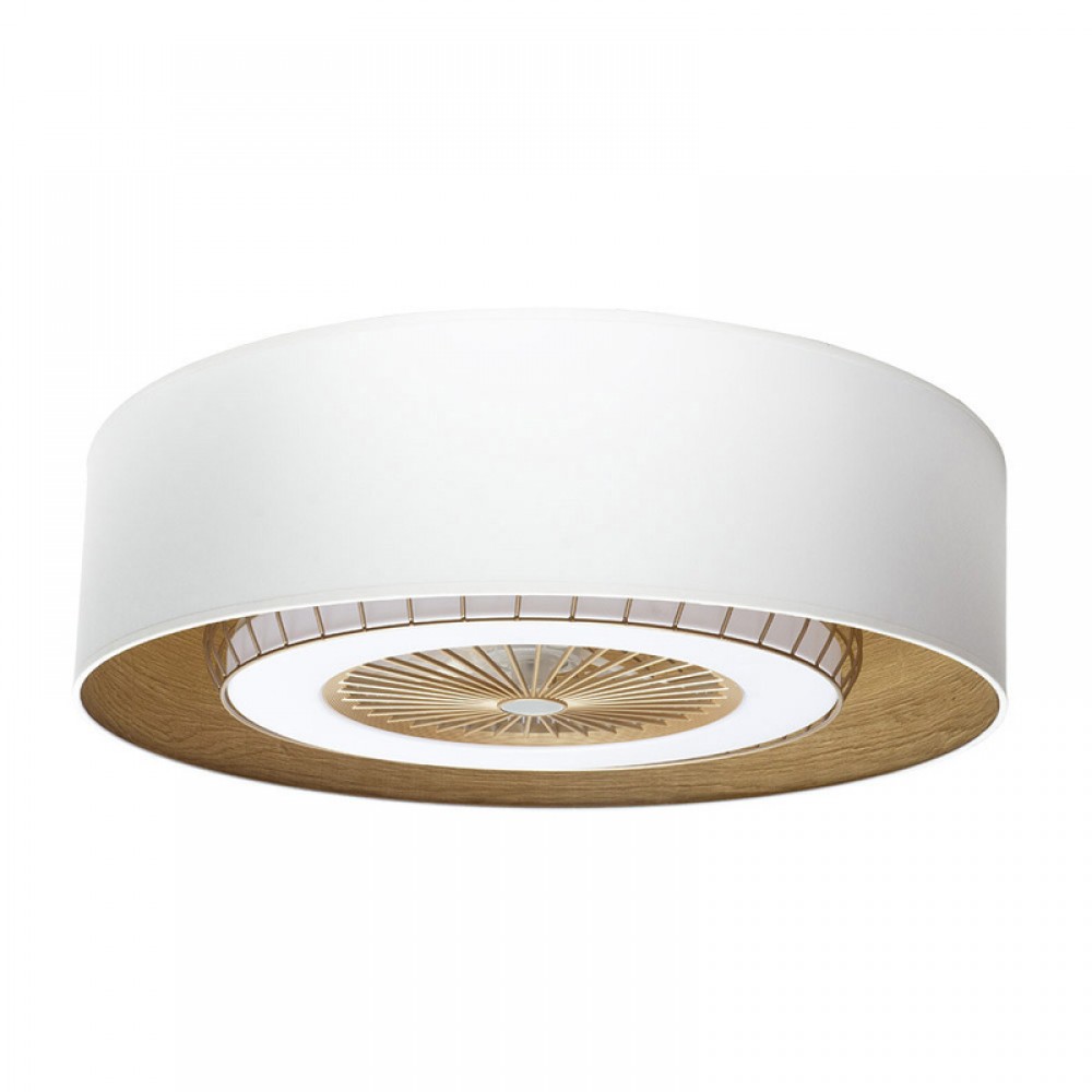 Ventilador Tania Blanco-Madera Clara 70Ø 72W 5 Aspas Mando Regulable Memoria Y Temporizador 188391701