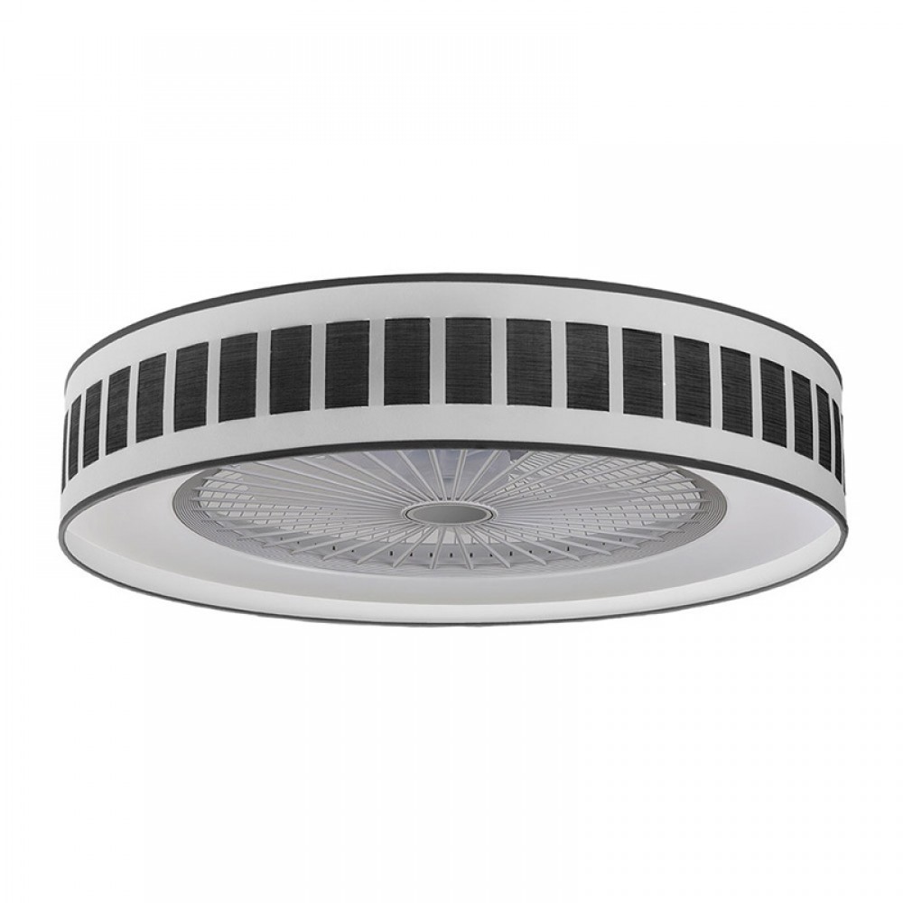 Ventilador Ivanna Blanco-Madera Negra 60Ø 72W 5 Aspas Mando Regulable Memoria Y Temporizador 188491509