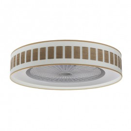 Ventilador Ivanna Blanco-Madera Oscura 60Ø 72W 5 Aspas Mando Regulable Memoria Y Temporizador 188491584