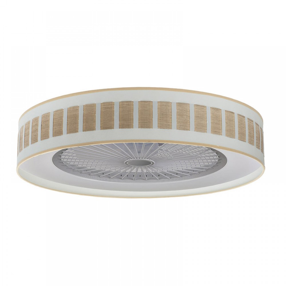 Ventilador Ivanna Blanco-Madera Clara 60Ø 72W 5 Aspas Mando Regulable Memoria Y Temporizador 188491585