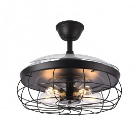 Ventilador Concon DC Negro Plegable 107Ø 5xE27 3 Aspas Mando Y Temporizador 188895309