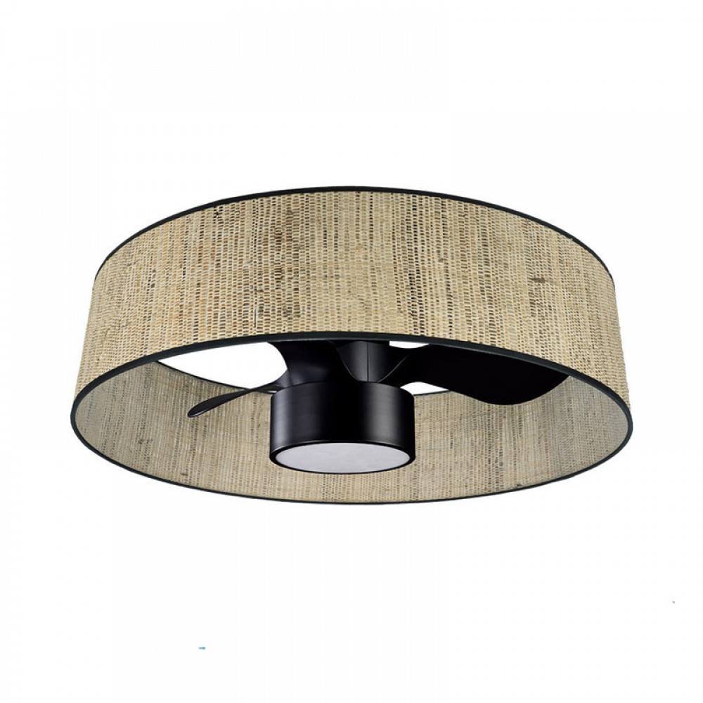Ventilador Natasha DC Mimbre-Nero 70Ø 24W 3 Aspas Mando Memoria Y Temporizador 189991709