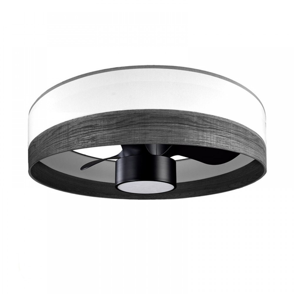 Ventilador Olga DC Blanco-Madera Negra Negro 70Ø 24W 3 Aspas Mando Memoria Y Temporizador 190091709