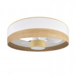 Ventilador Olga DC Blanco-Madera Clara Haya 70Ø 24W 3 Aspas Mando Memoria Y Temporizador 190091785