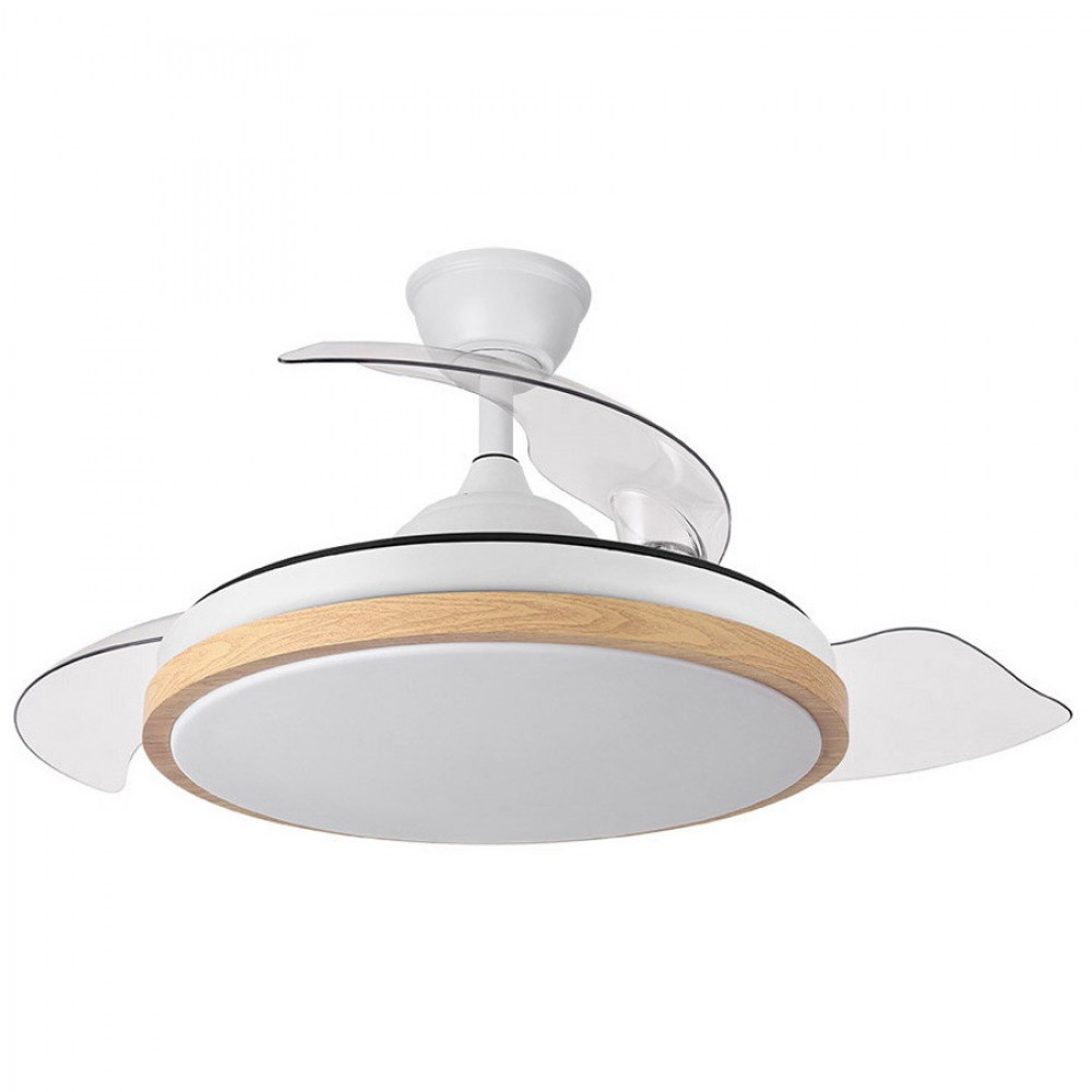 Ventilador Evros DC Blanco -Haya Plegable 107Ø 72w 3 Aspas Mando Memoria y Temporizador 197091368