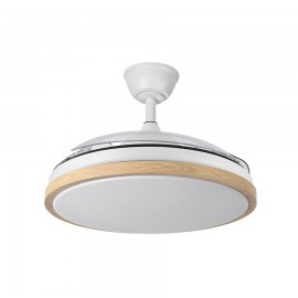 Ventilador Evros DC Blanco -Haya Plegable 107Ø 72w 3 Aspas Mando Memoria y Temporizador 197091368