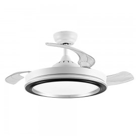 Ventilador Picolo DC Blanco-Negro Plegable 107Ø 72w 3 Aspas Mando Memoria y Temporizador 206491301