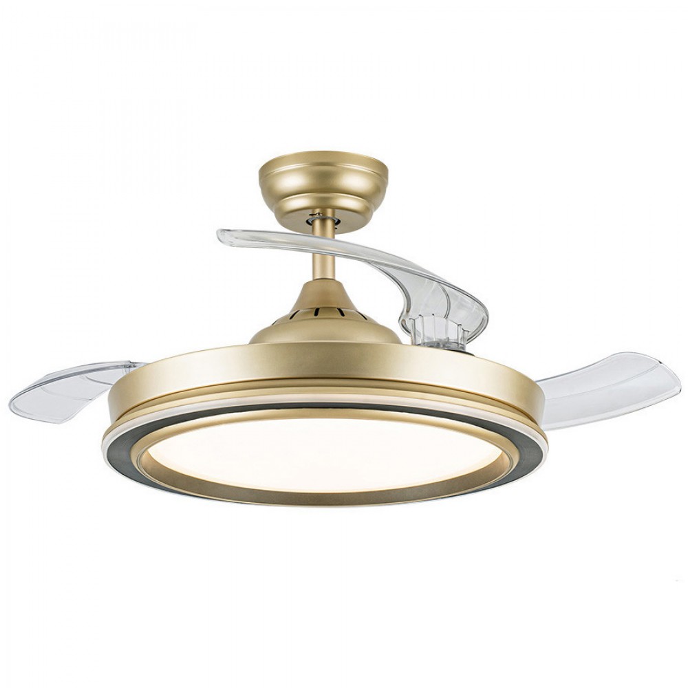 Ventilador Picolo DC Oro-Negro Plegable 107Ø 72w 3 Aspas Mando Memoria y Temporizador 206491329