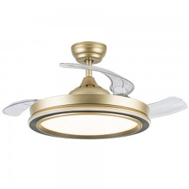 Ventilador Picolo DC Oro-Negro Plegable 107Ø 72w 3 Aspas Mando Memoria y Temporizador 206491329