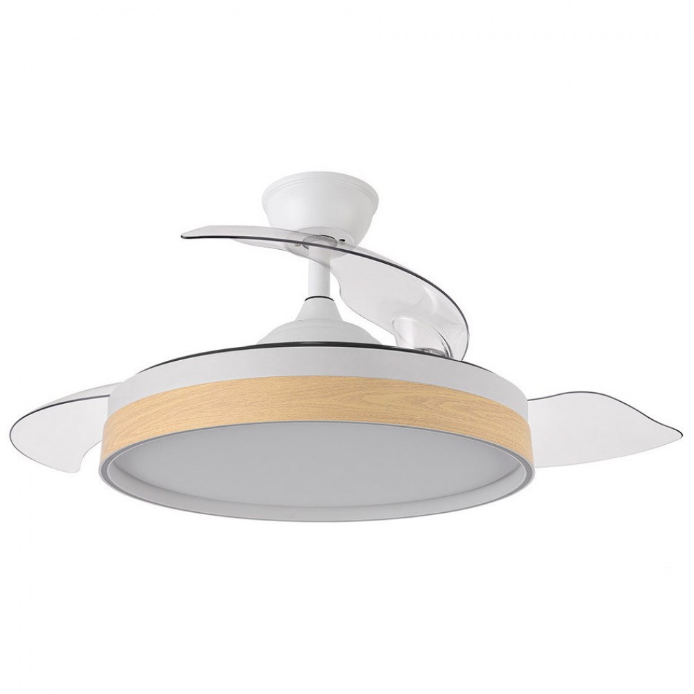 Ventilador Iglu DC Blanco-Haya Plegable 107Ø 72w 3 Aspas Mando Memoria y Temporizador 207091368