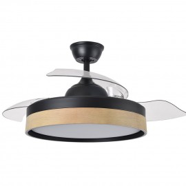 Ventilador Iglu DC Negro-Haya Plegable 107Ø 72w 3 Aspas Mando Memoria y Temporizador 207091388