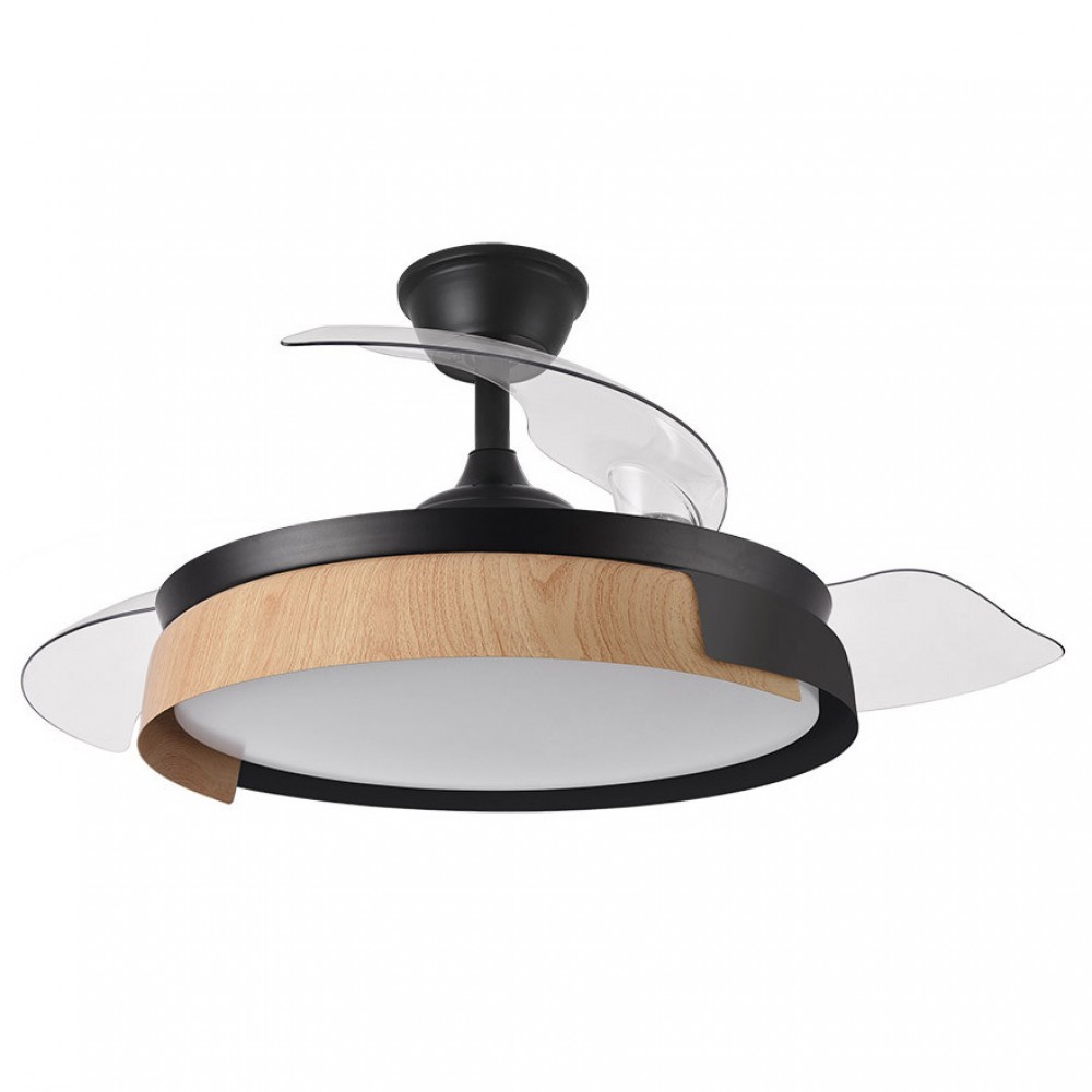 Ventilador Provenza DC Negro-Haya Plegable 107Ø 72w 3 Aspas Mando Memoria y Temporizador 207191388