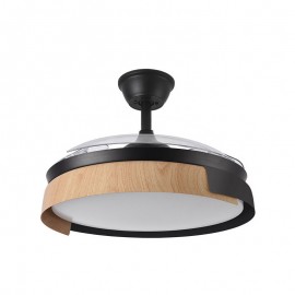 Ventilador Provenza DC Negro-Haya Plegable 107Ø 72w 3 Aspas Mando Memoria y Temporizador 207191388