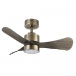 Ventilador Zepelin DC Cuero-Roble 91Ø 18w 3Aspas Mando Memoria y Temporizador 207791336